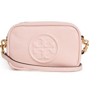 ❤️ NWT Tory Burch Perry Bombe Mini Leather Crossbody Bag SHELL Pink AUTHENTIC